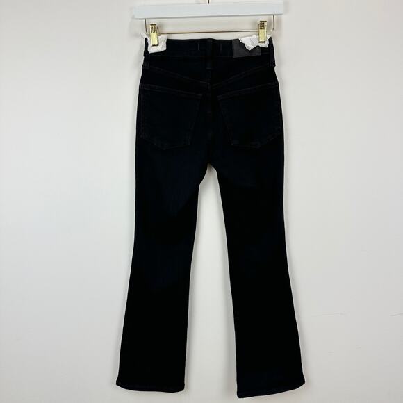 Madewell Mid Rise Kick Out Crop Jeans Black Flare Stretch Minimalist US 23 NWT - Picture 12 of 16